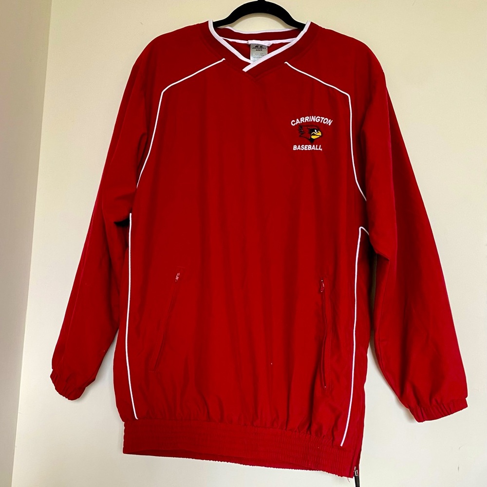 Vintage Russell Red Carrington Cardinals Windbreaker Size Medium Baseball Sports